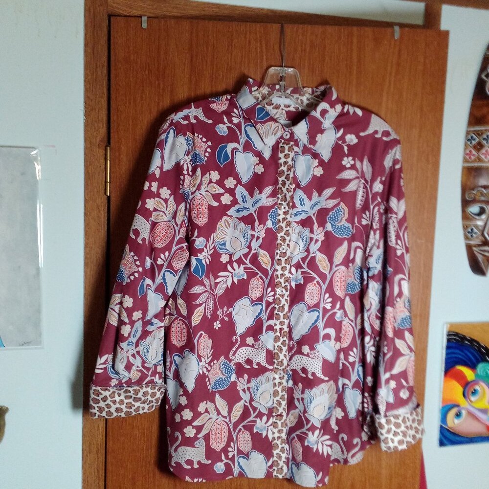 Chicos Womens No Iron/Chic Stretch Long Sleeve Blouse NWOT